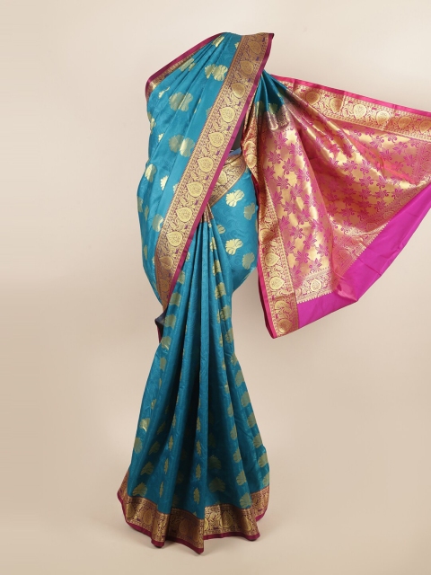 

Pothys Blue & Fuchsia Ethnic Motifs Zari Art Silk Saree