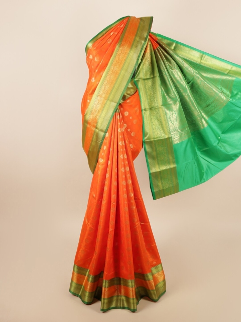 

Pothys Women Orange Printed Art Silk Saree