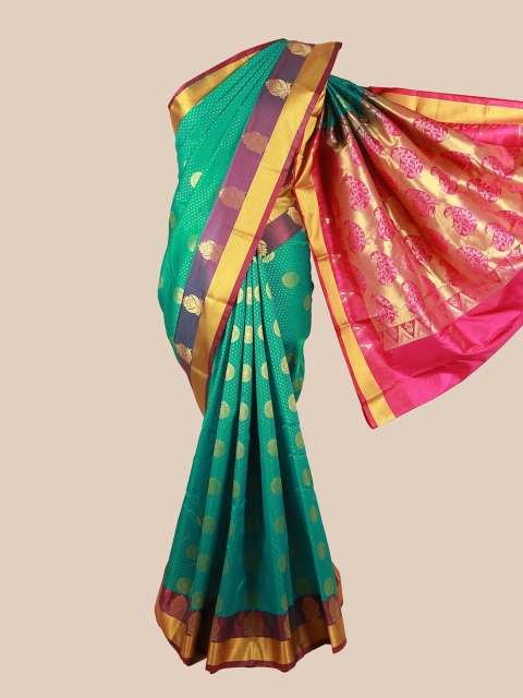 

Pothys Green & Magenta Floral Art Silk Saree