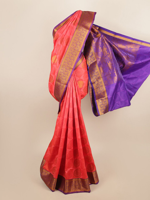

Pothys Pink & Violet Floral Art Silk Saree