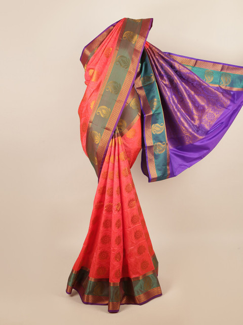 

Pothys Pink & Purple Ethnic Motifs Zari Art Silk Saree