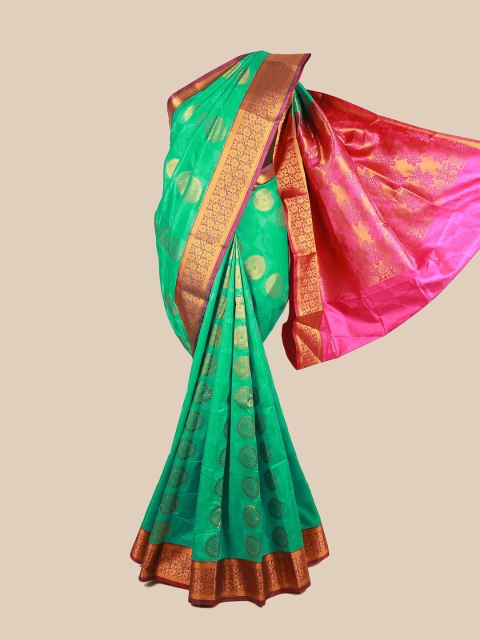 

Pothys Women Green Printed Art Silk Saree