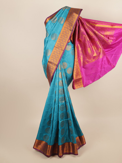 

Pothys Blue & Purple Ethnic Motifs Art Silk Saree