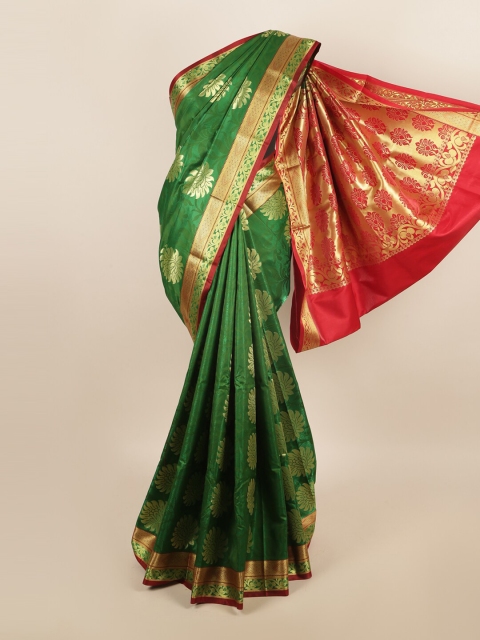 

Pothys Green & Red Floral Art Silk Saree