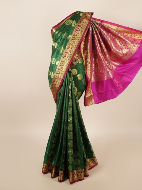 

Pothys Green & Pink Woven Design Art Silk Saree