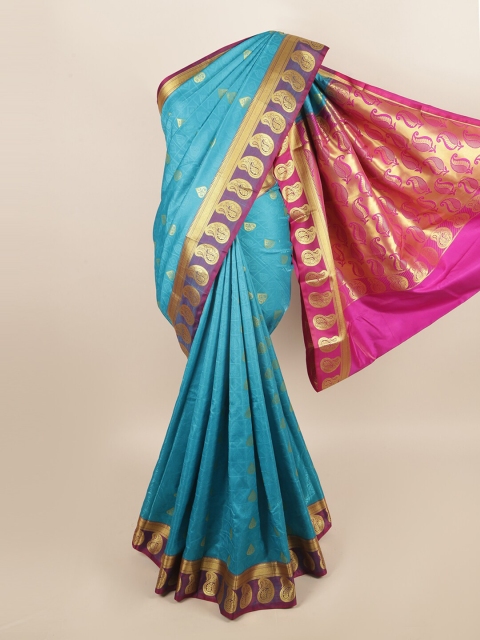 

Pothys Blue & Magenta Paisley Zari Art Silk Saree