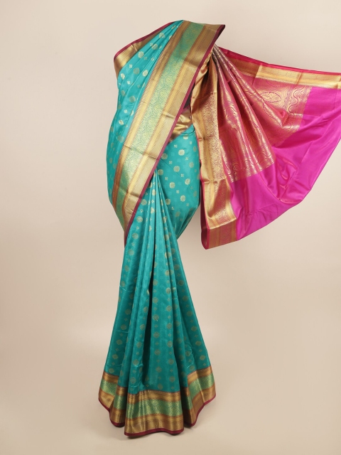 

Pothys Green & Pink Woven Design Art Silk Saree