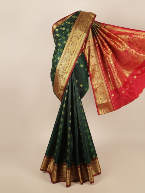 

Pothys Green & Red Woven Design Art Silk Saree