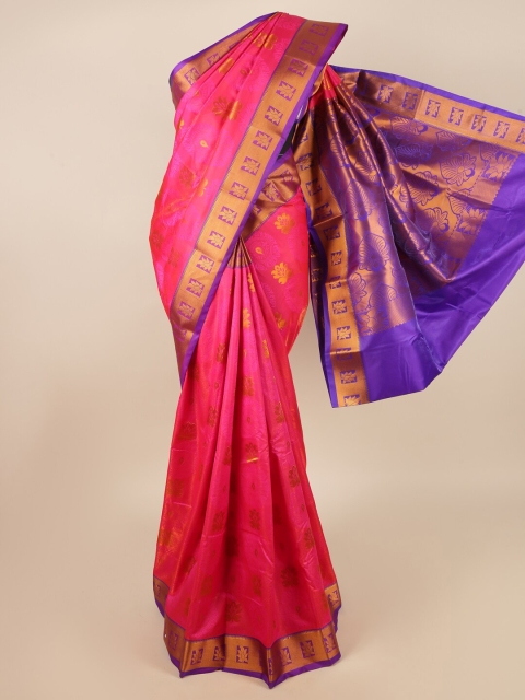 

Pothys Pink & Purple Woven Design Art Silk Saree