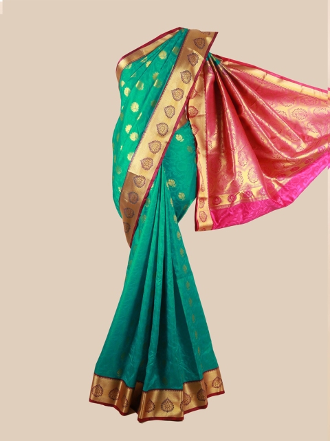 

Pothys Green & Magenta Floral Art Silk Saree
