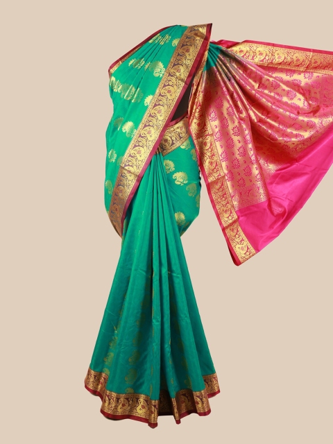 

Pothys Green & Pink Woven Design Art Silk Saree