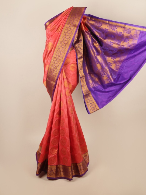 

Pothys Pink & Purple Ethnic Motifs Art Silk Saree