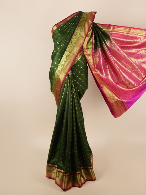 

Pothys Green & Pink Woven Design Art Silk Saree