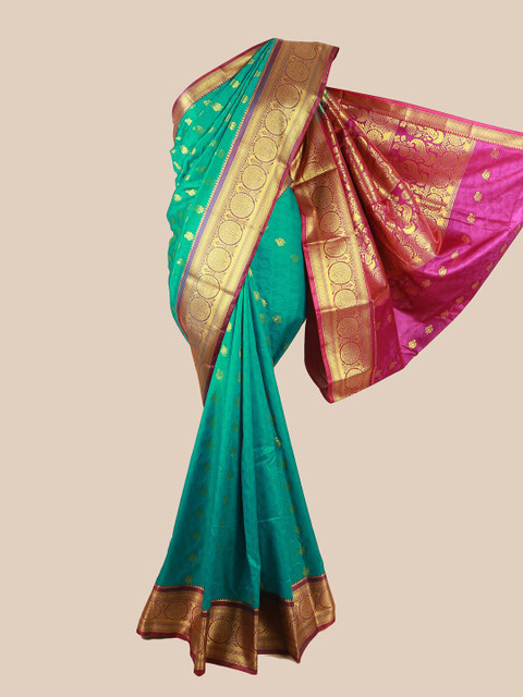 

Pothys Green & Pink Woven Design Art Silk Saree