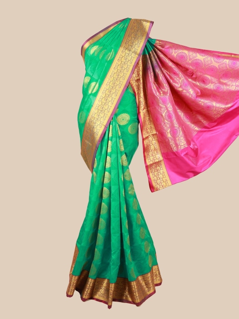 

Pothys Green & Pink Woven Design Art Silk Saree