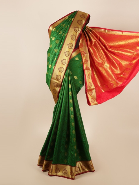 

Pothys Women Green Printed Art Silk Saree