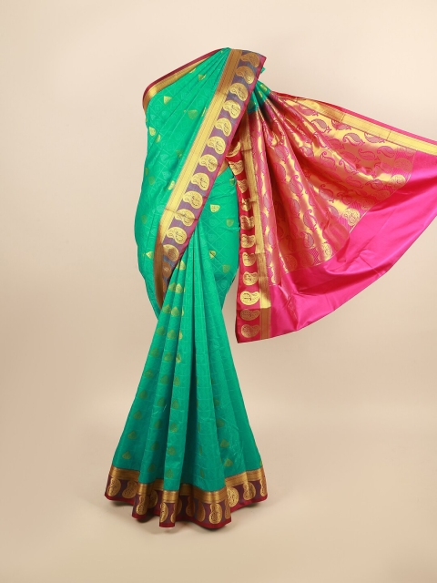 

Pothys Green & Magenta Ethnic Motifs Art Silk Saree