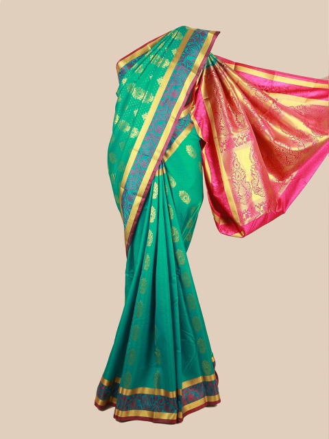 

Pothys Green & Pink Woven Design Art Silk Saree