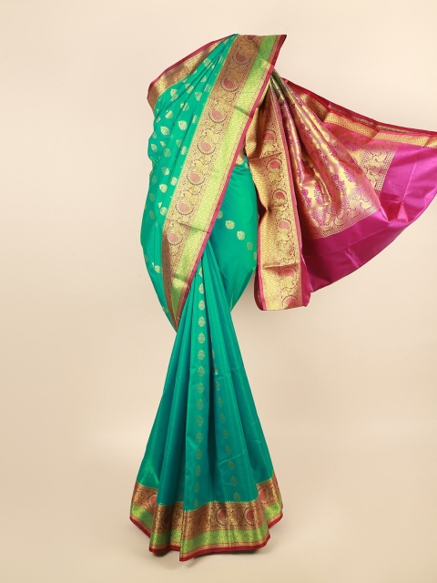 

Pothys Green & Purple Woven Design Art Silk Saree