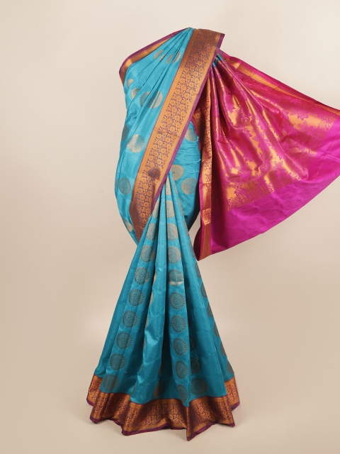 

Pothys Blue & Pink Woven Design Art Silk Saree