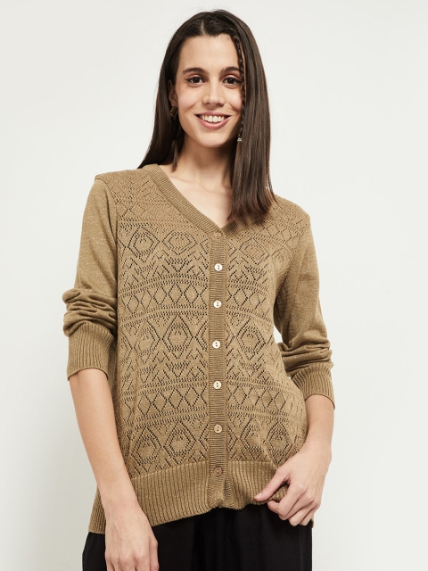 

max Women Beige Acrylic Front-Open