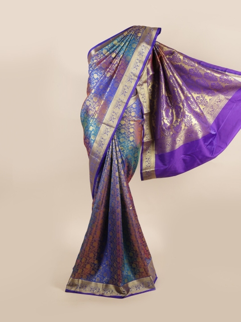 

Pothys Blue & Purple Floral Art Silk Saree