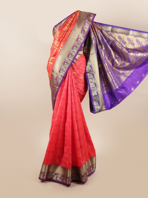 

Pothys Pink & Violet Woven Design Zari Art Silk Saree
