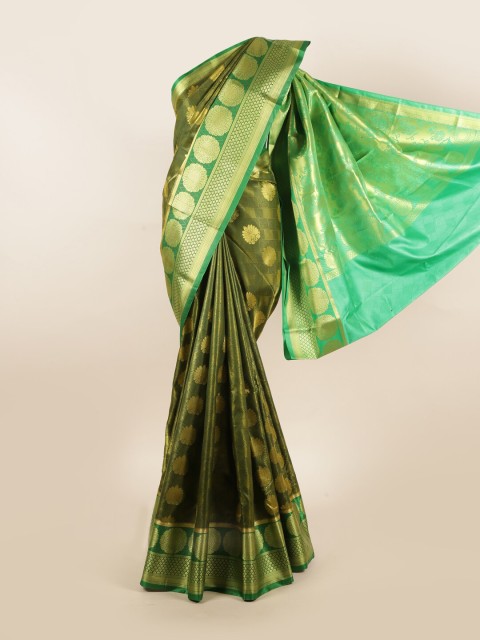 

Pothys Green & Gold-Coloured Ethnic Motifs Zari Art Silk Saree