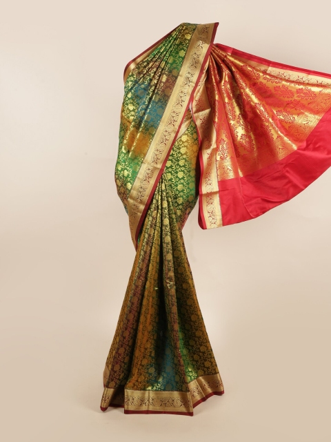 

Pothys Green & Orange Woven Design Art Silk Saree