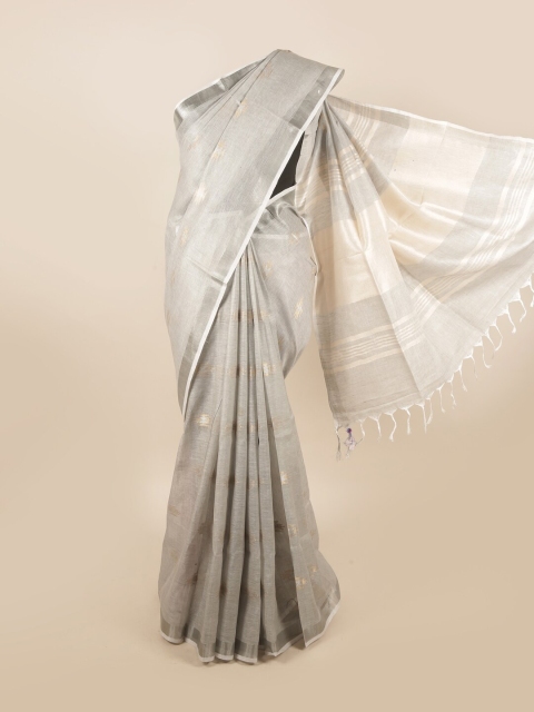 

Pothys Grey Woven Design Pure Linen Saree