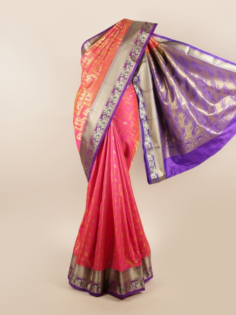 

Pothys Pink & Violet Woven Design Zari Art Silk Saree