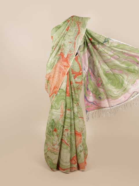 

Pothys Multicoloured Pure Linen Saree, Multi