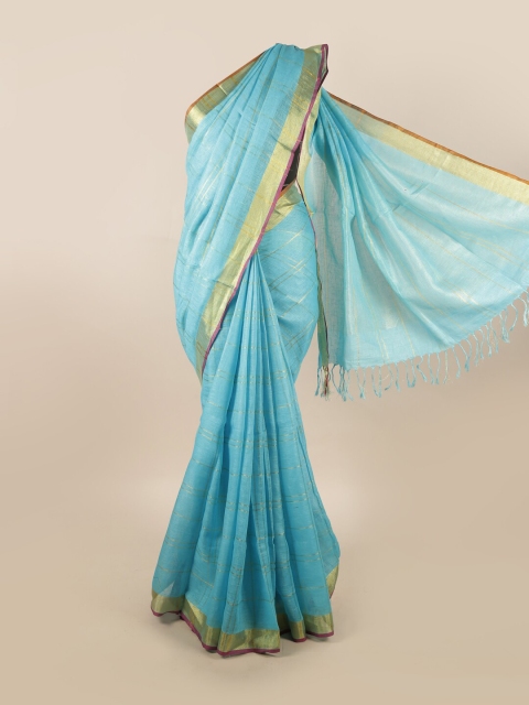 

Pothys Women Blue Linen Saree