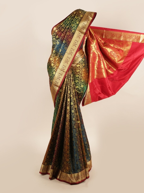 

Pothys Red & Green Floral Zari Art Silk Saree