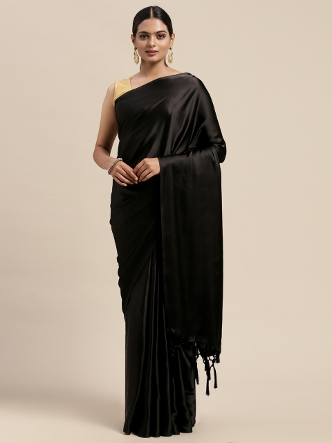 

Mitera Black Embellished Satin Saree