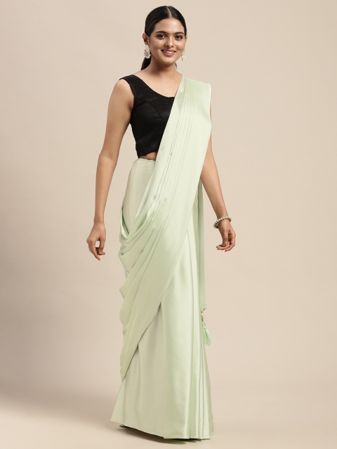 

Mitera Green Embellished Satin Saree