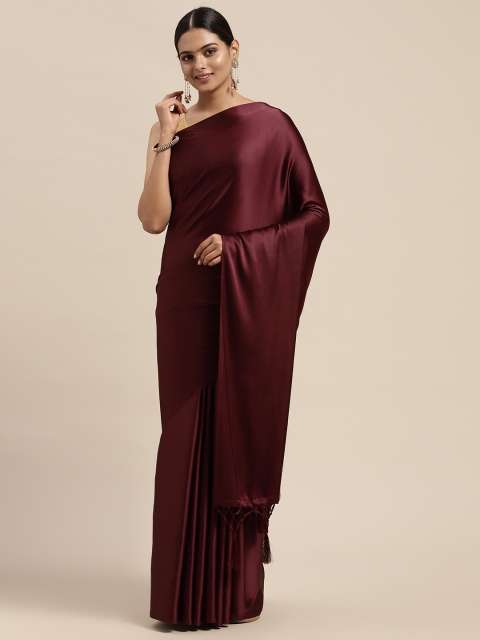 

Mitera Magenta Embellished Satin Saree