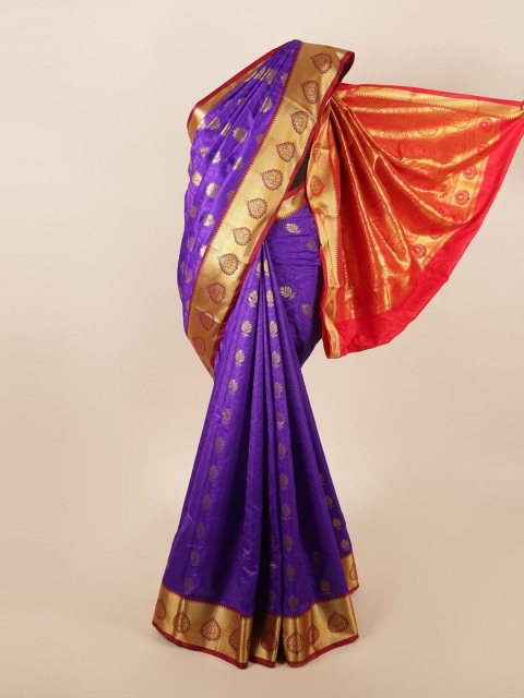 

Pothys Violet & Coral Ethnic Motifs Zari Art Silk Saree