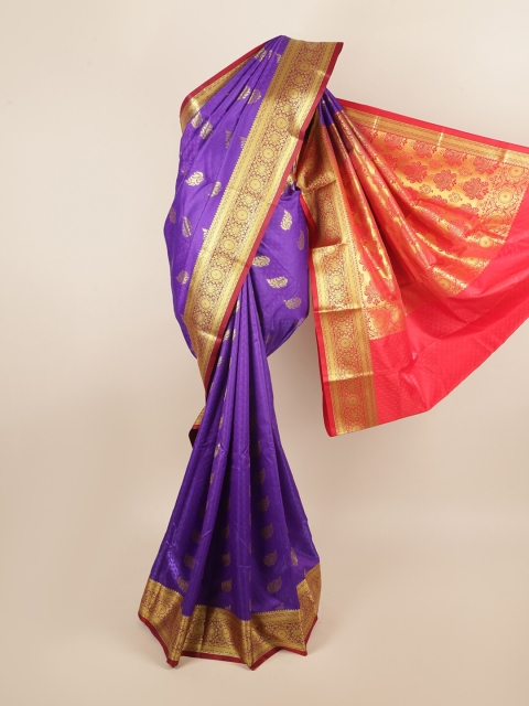 

Pothys Violet & Red Woven Design Art Silk Saree