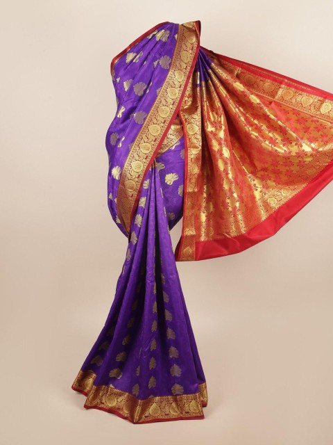 

Pothys Purple & Red Ethnic Motifs Zari Art Silk Saree