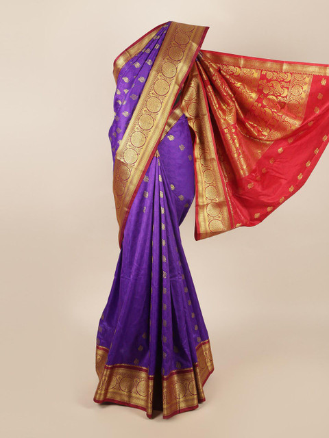 

Pothys Violet & Red Woven Design Art Silk Saree