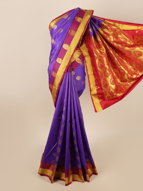 

Pothys Violet & Red Woven Design Zari Art Silk Saree