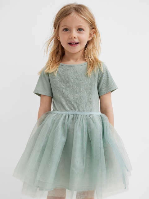 

H&M Girls Green Tulle-Skirt Dress