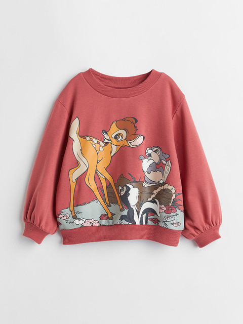 

H&M Girls Red Bambi Printed Sweatshirt
