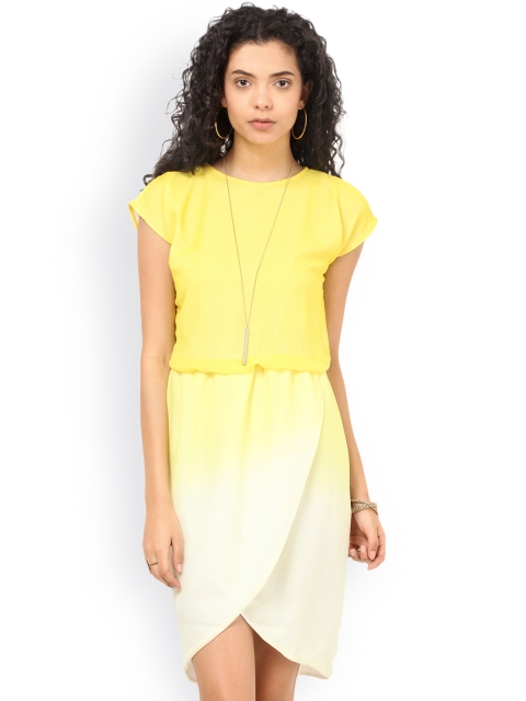 

Besiva Women Yellow & White Ombre-Dyed Blouson Dress