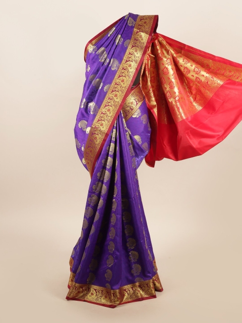 

Pothys Violet & Red Woven Design Art Silk Saree