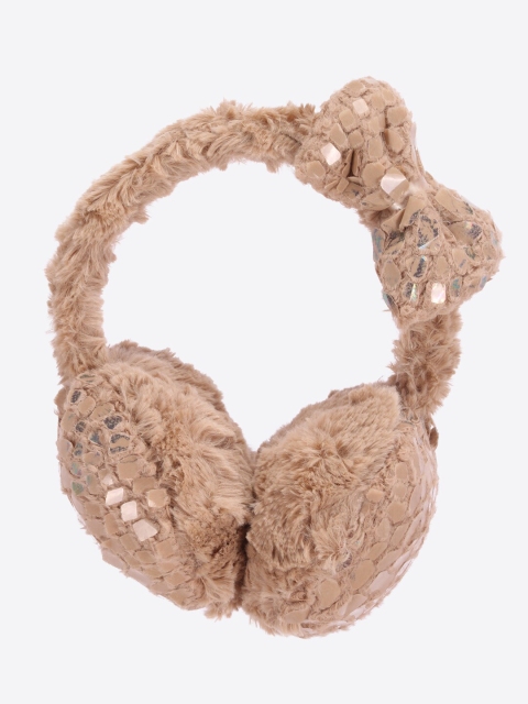 

CUTECUMBER Girls Brown Fur Hairband with Ear Muffs