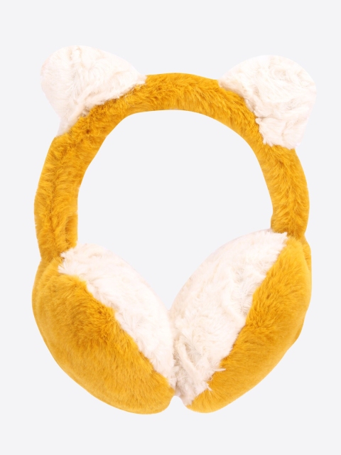

CUTECUMBER Girls Mustard & Pink Fur Hairband