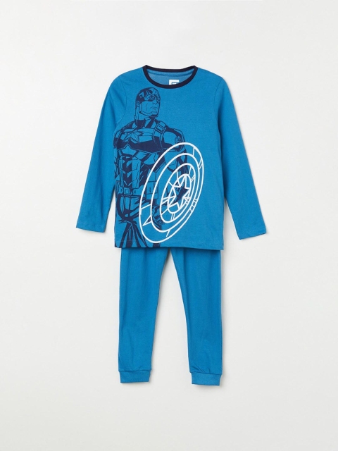 

Fame Forever by Lifestyle Boys Blue Printed Cotton Clothing Set