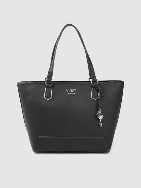 

GUESS Black Solid Structured Handheld Bag